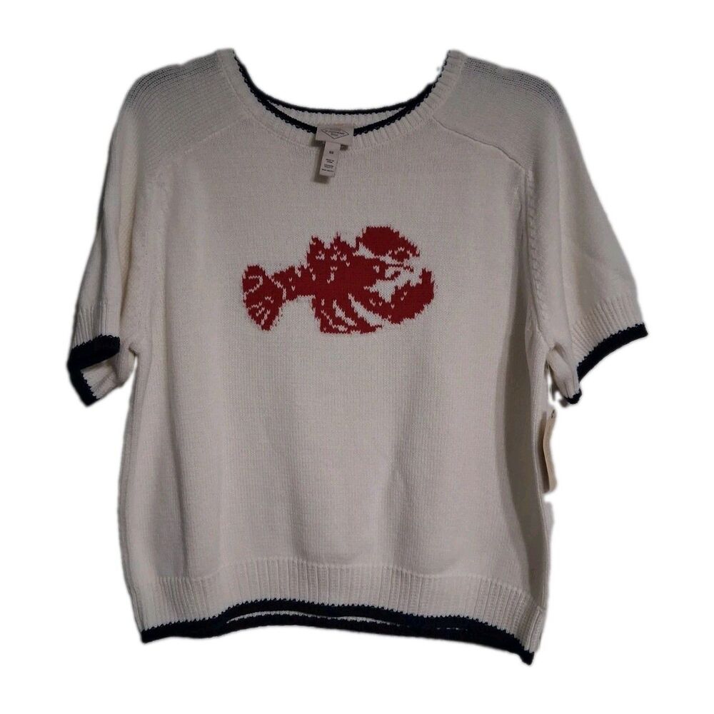 NWT Women's St. John's Bay Short Sleeve Lobster Sweater Size 0X 14W